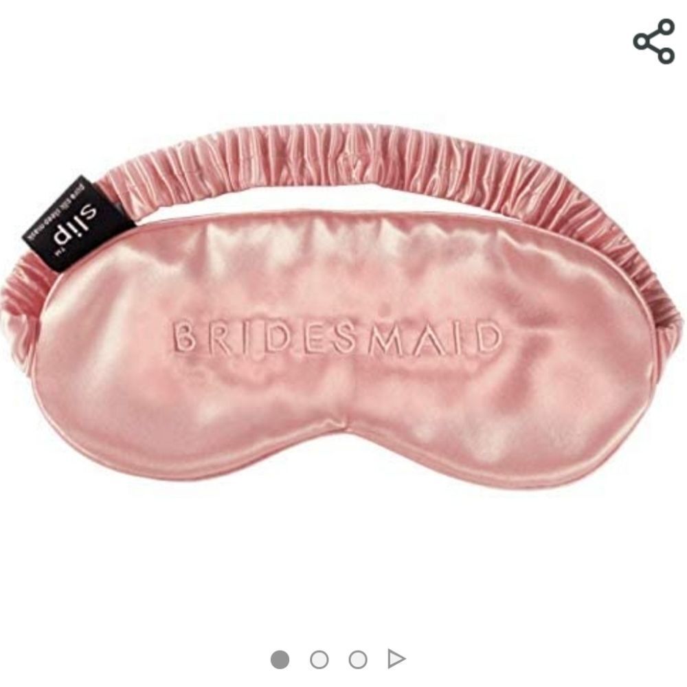 🆕️Slip Silk Sleep Mask Bridesmaid Pink Embroidered 100% Pure Mulberry Si… - Picture 9 of 11